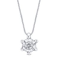 Collana Gazzola Gioielli Donna Solitario fanuk 6 GRIFFES 50/50 in Oro bianco Diamante 0.01 Ct PEOX2377-NG - PEOX2377-NG